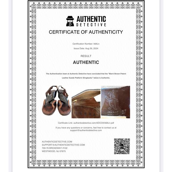 Marni Platform Heels Size 37 EU 7 US Brown‎ Patent Leather Slingback Authentic - Picture 16 of 16